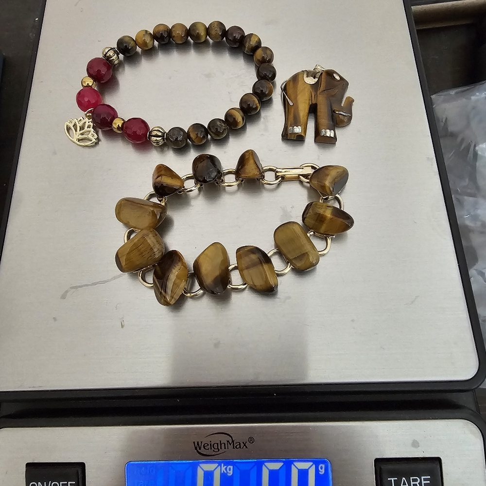 Tiger's Eye Bracelets and Pendant Bundle Set Vintage - Picture 14 of 14